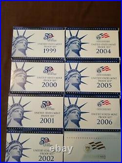 10 Us United States Mint Proof Sets 1999 2008 Complete As Issued Lot Nice Deal