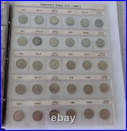 147 Roosevelt Dimes complete album 1946-1990 P S D silver BU proofs only set lot