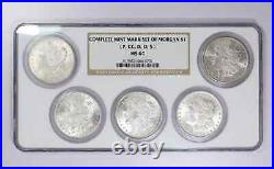 1881 1921 Morgan Silver Dollar Complete Mint Mark Set 5 Coins NGC MS-64