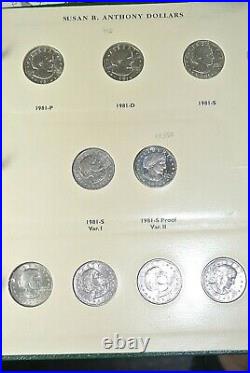 18 Coin Complete Set US Susan B Anthony Dollar with Littleton Book