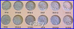 1913- 1938 Complete 64 Coin United States Buffalo Nickels Circulated Set