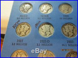 1916 1945 Nearly Complete Mercury Dime Set 76 Silver Coins Missing 1916d