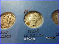 1916 1945 Nearly Complete Mercury Dime Set 76 Silver Coins Missing 1916d