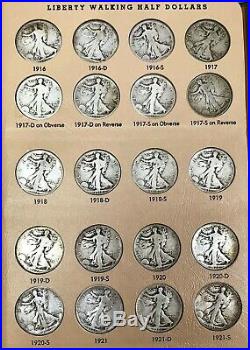 1916-1947 Complete Us Walking Liberty Half Dollar 65 Circ Coins Dansco Album Set