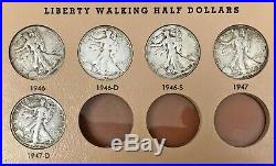 1916-1947 Complete Us Walking Liberty Half Dollar 65 Circ Coins Dansco Album Set