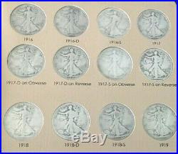 1916-1947 Complete Walking Liberty Half Dollar 65 Coin Set Dansco Album Wow