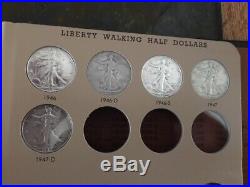 1916-1947 Complete Walking Liberty Half Dollar 65 Coin Set Dansco Album Wow