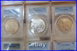 1921 1935S Peace Dollar Complete Set 25 graded by PCGS MS61-65