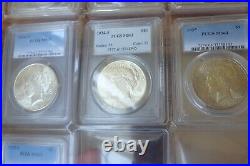 1921 1935S Peace Dollar Complete Set 25 graded by PCGS MS61-65
