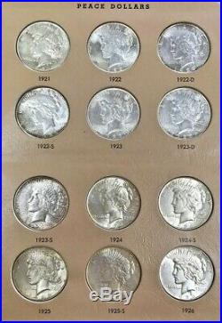 1921-1935 Complete Us Peace $1 Dollars About Uncirculated Coins Dansco Album Set