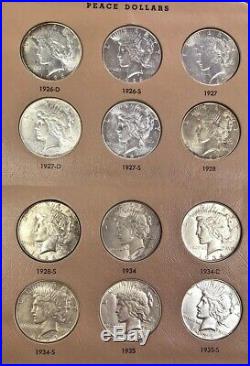 1921-1935 Complete Us Peace $1 Dollars About Uncirculated Coins Dansco Album Set