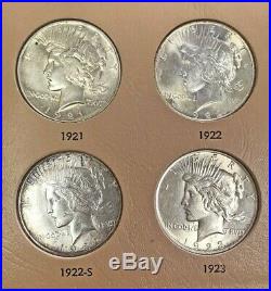 1921-1935 Complete Us Peace $1 Dollars About Uncirculated Coins Dansco Album Set