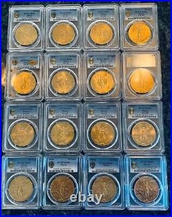 1921-1947 $50 Pesos Gold Complete Pcgs Set 3rd Best Set On Pcgs Registry