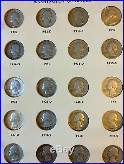 1932-1967 Washington Quarter Set Complete Littleton Album #1 86 Coins High Qual