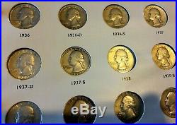 1932-1967 Washington Quarter Set Complete Littleton Album #1 86 Coins High Qual