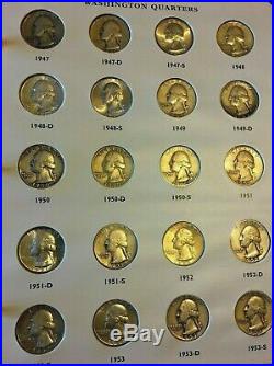 1932-1967 Washington Quarter Set Complete Littleton Album #1 86 Coins High Qual