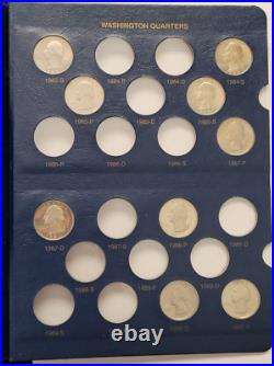 1932 1990 Nearly Complete BU UNC Washington Silver Quarter Set Whitman Album