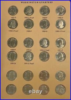 1932-1991 BU & Proof Washington Quarter Collection Nearly Complete 180 Coin Set