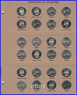 1932-1998 Complete Washington Quarter AU-BU Set wProofs 162 Coins wDansco 8140