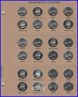 1932-1998 Complete Washington Quarter AU-BU Set wProofs 162 Coins wDansco 8140