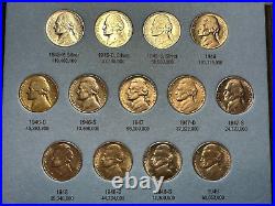 1938 -1961 Complete 65 coin Choice to Gem Uncirculated Jefferson Nickel Set