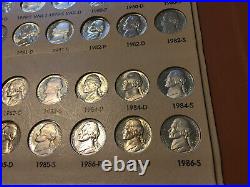 1938-1996 PDS Complete Jefferson Nickel Set in Used Danco Album Ave Circ & Ch BU