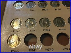1938-1996 PDS Complete Jefferson Nickel Set in Used Danco Album Ave Circ & Ch BU