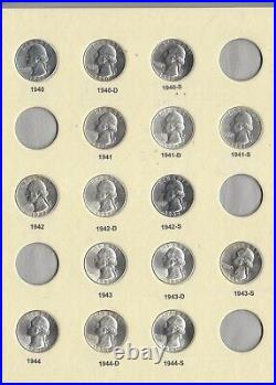 1940-1949 Washington Quarter AU or Better Complete Set of 29 Coins. 90 Silver