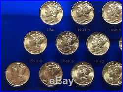 1941-1945 Complete Mercury Dime Short Set Very Choice To Gem Bu