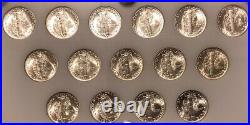 1941-1945-s Complete Short Set Silver Mercury Dimes White Capital Holder Luster