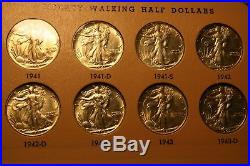 1941-1947 Complete Liberty Walking Half Dollar Short Set in Dansco CH/Gem BU