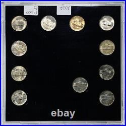 1942-1945-PDS Complete 11-Coin Silver War Nickels Set in Capital Holder #2022