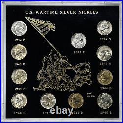 1942-1945-PDS Complete 11-Coin Silver War Nickels Set in Capital Holder #2024