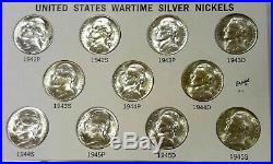 1942 1945 P, D, S 11 Coin Complete Choice Bu Set Of War Nickels