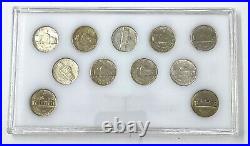 1942 1945 P, D, S U. S. GEM BU Silver War Nickel Complete Set Capital Holder W8