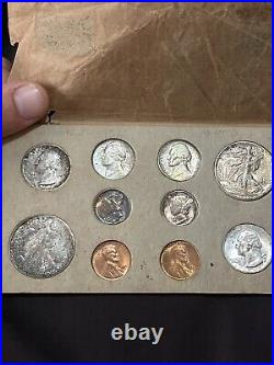 1945 S&D Silver Mint Set Complete. Made Long Ago In Original Mint Holder Toned