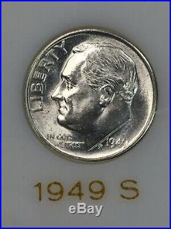 1946-1964 Complete Roosevelt Dime Silver Set 48 Bu Dimes In Capital Plastics