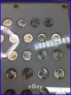 1946-1964 Complete Roosevelt Dime Silver Set 48 Bu Dimes In Capital Plastics