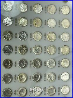 1946-1964 Complete Silver Roosevelt Dime Set Choice to Gem BU in Capital Plastic