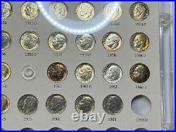 1946-1968 ROOSEVELT Dime Rainbow Toned GEM BU Complete Silver 48 Coin Set 10c