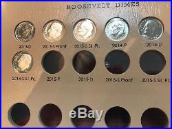 1946-2014 COMPLETE Roosevelt DIME SET All BU Clad and Silver Proof Dansco Album