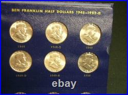 1948 1963 Complete Collection Set of BU Franklin Half Dollars Whitman Album