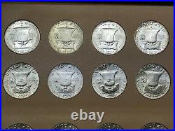 1948-1963 Complete Franklin Half Dollar Set 35 Coins Uncirculated DANSCO album