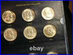 1948 1963 Complete Set Collection of BU Franklin Half Dollars Whitman Album