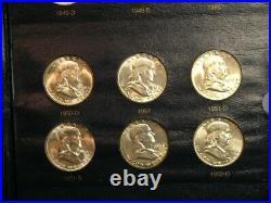 1948 1963 Complete Set Collection of BU Franklin Half Dollars Whitman Album