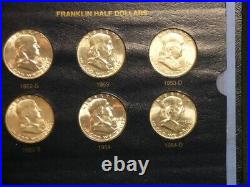 1948 1963 Complete Set Collection of BU Franklin Half Dollars Whitman Album