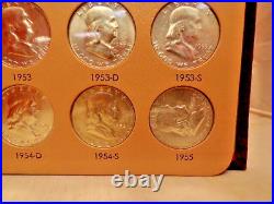1948-1963 Franklin Half Dollar Complete 35 Coin Set AU UNC many Full Bell Lines