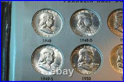 1948-1963 Franklin Half Dollar Complete Bu White Hot 35 Coin Set! #99