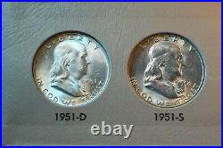 1948-1963 Franklin Half Dollar Complete Bu White Hot 35 Coin Set! #99