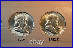 1948-1963 Franklin Half Dollar Complete Bu White Hot 35 Coin Set! #99